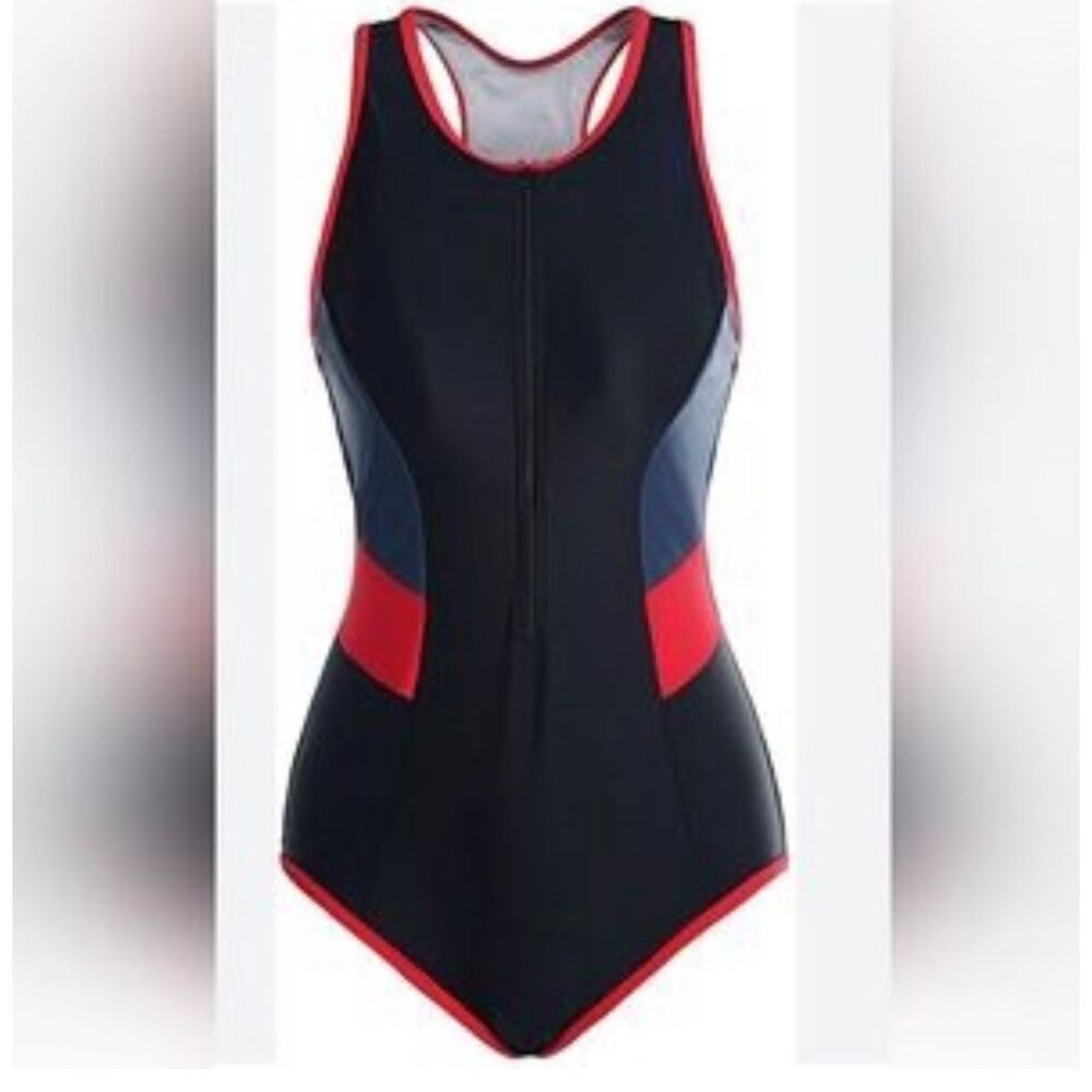NWT Womens Relibeauty One Piece Racerback Tummy Control  Swimsuit - Sz 6